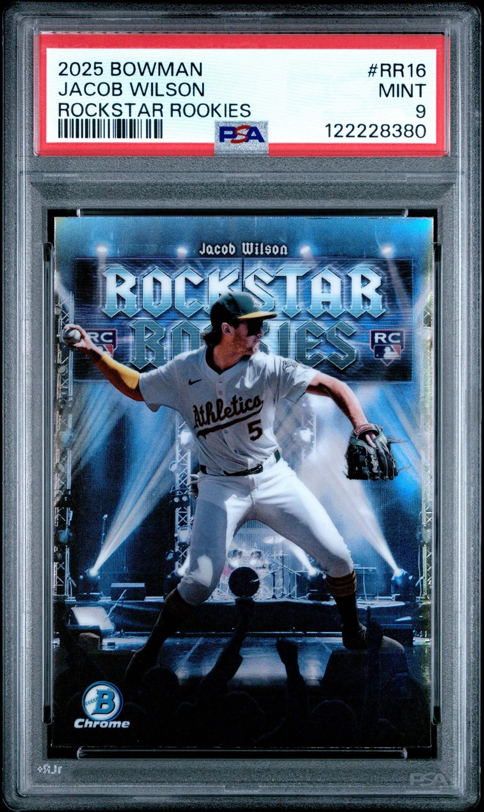Graded 2025 Topps Bowman Jacob Wilson #RR16 Rockstar Rookies Baseball Card PSA 9