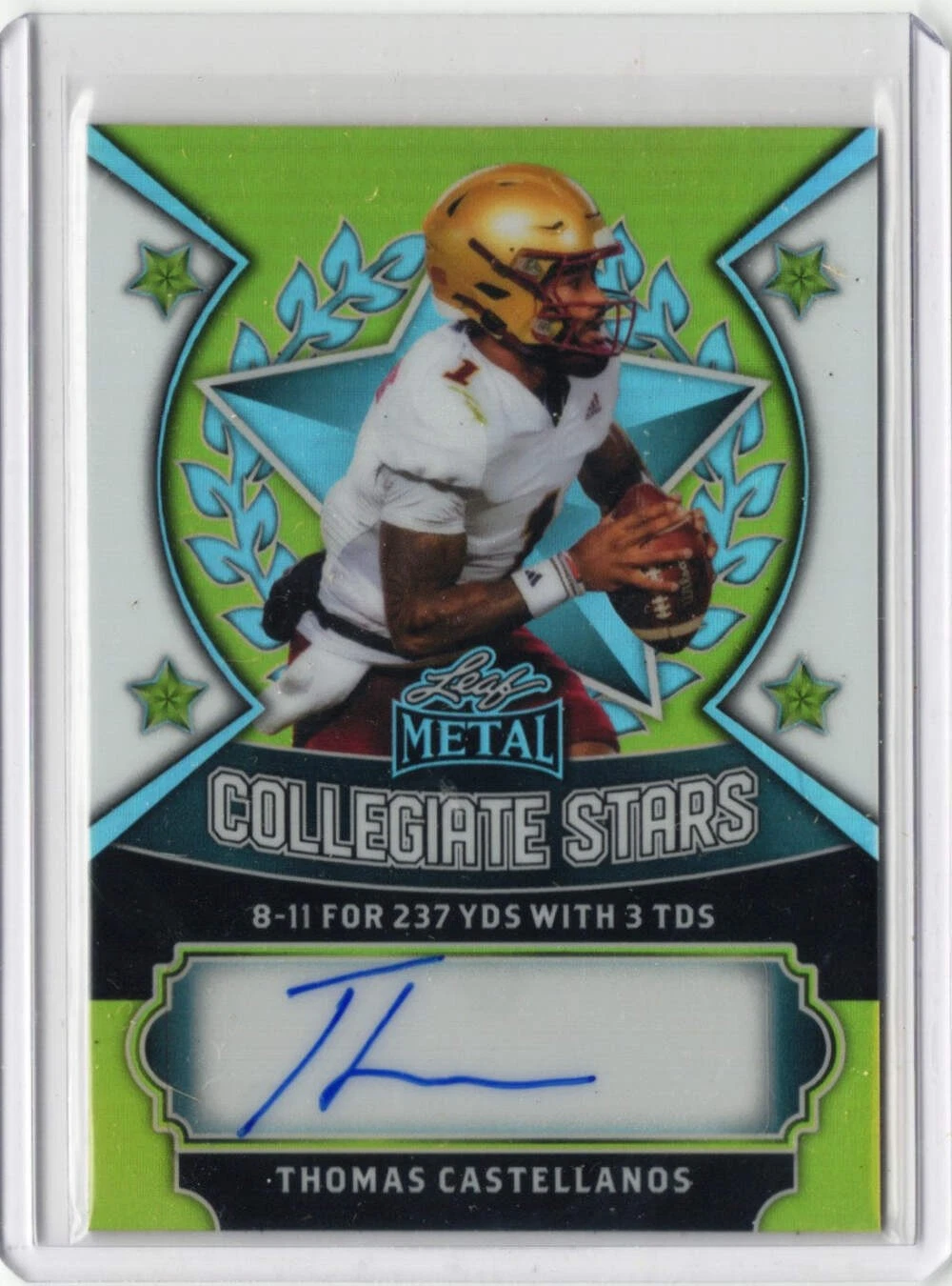 2025 Leaf Thomas Castellanos #CSTC1 Collegiate Stars Auto /16 RC Football Card
