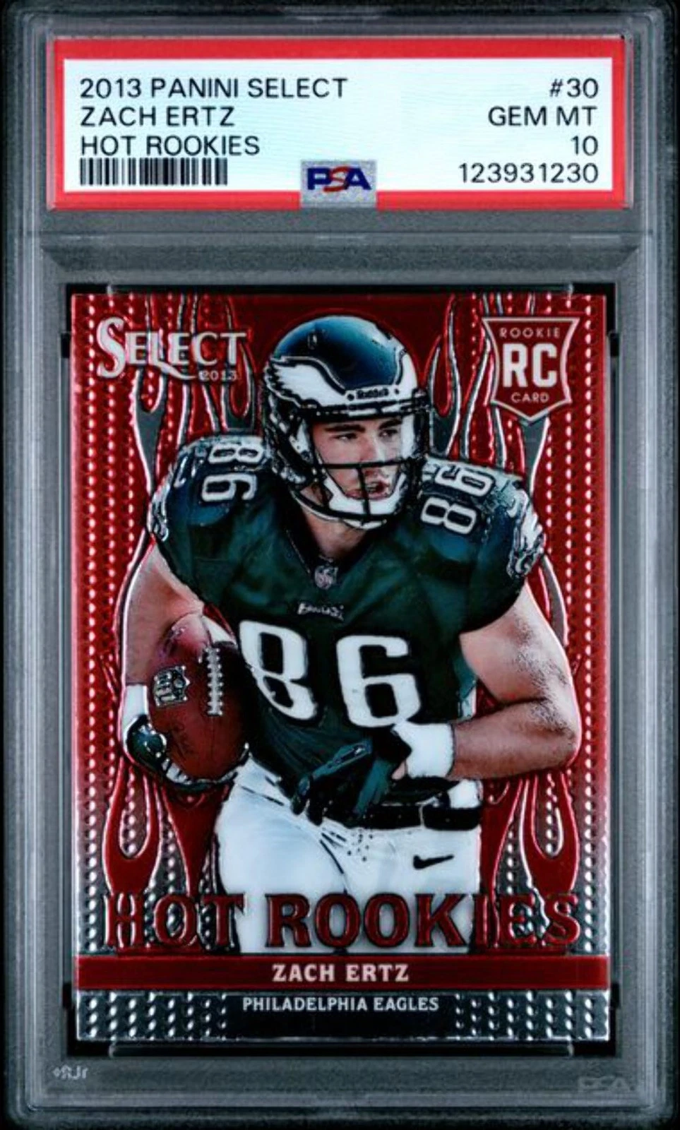 Graded 2013 Panini Select Zach Ertz #30 Hot Rookies Rookie RC Card PSA 10 Mint