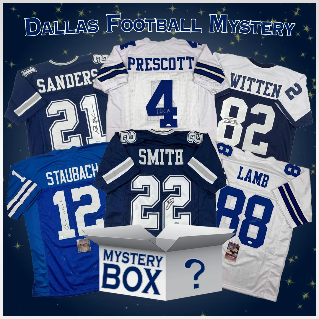 Autographed/Signed Dallas Football Jersey Mystery Box PSA JSA or Beckett COA