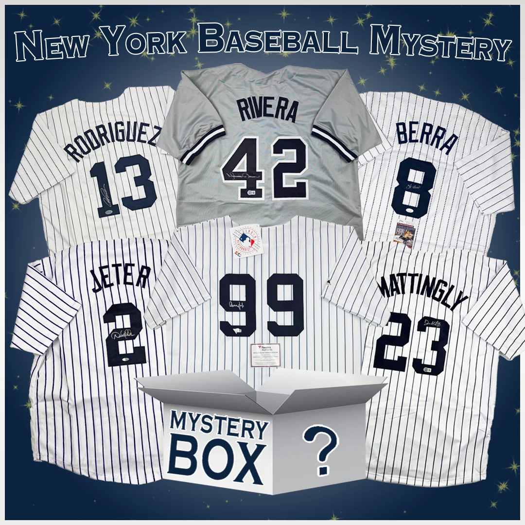 Autographed/Signed New York Baseball Jersey Mystery Box PSA JSA or Beckett COA