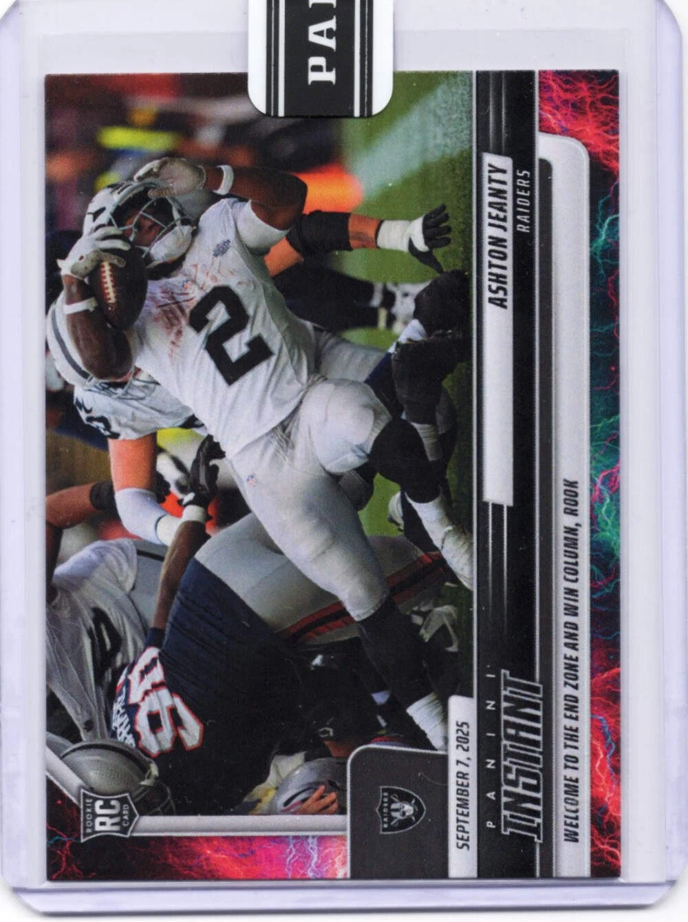 2025 Panini Instant Ashton Jeanty #55 Lightning /5 Rookie RC Football Card