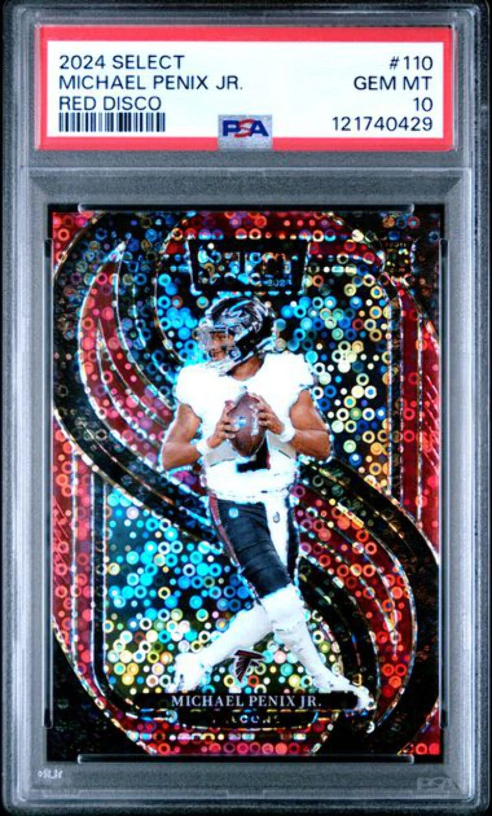 Graded 2024 Panini Select Michael Penix Jr #110 /49 Red Disco Rookie Card PSA 10