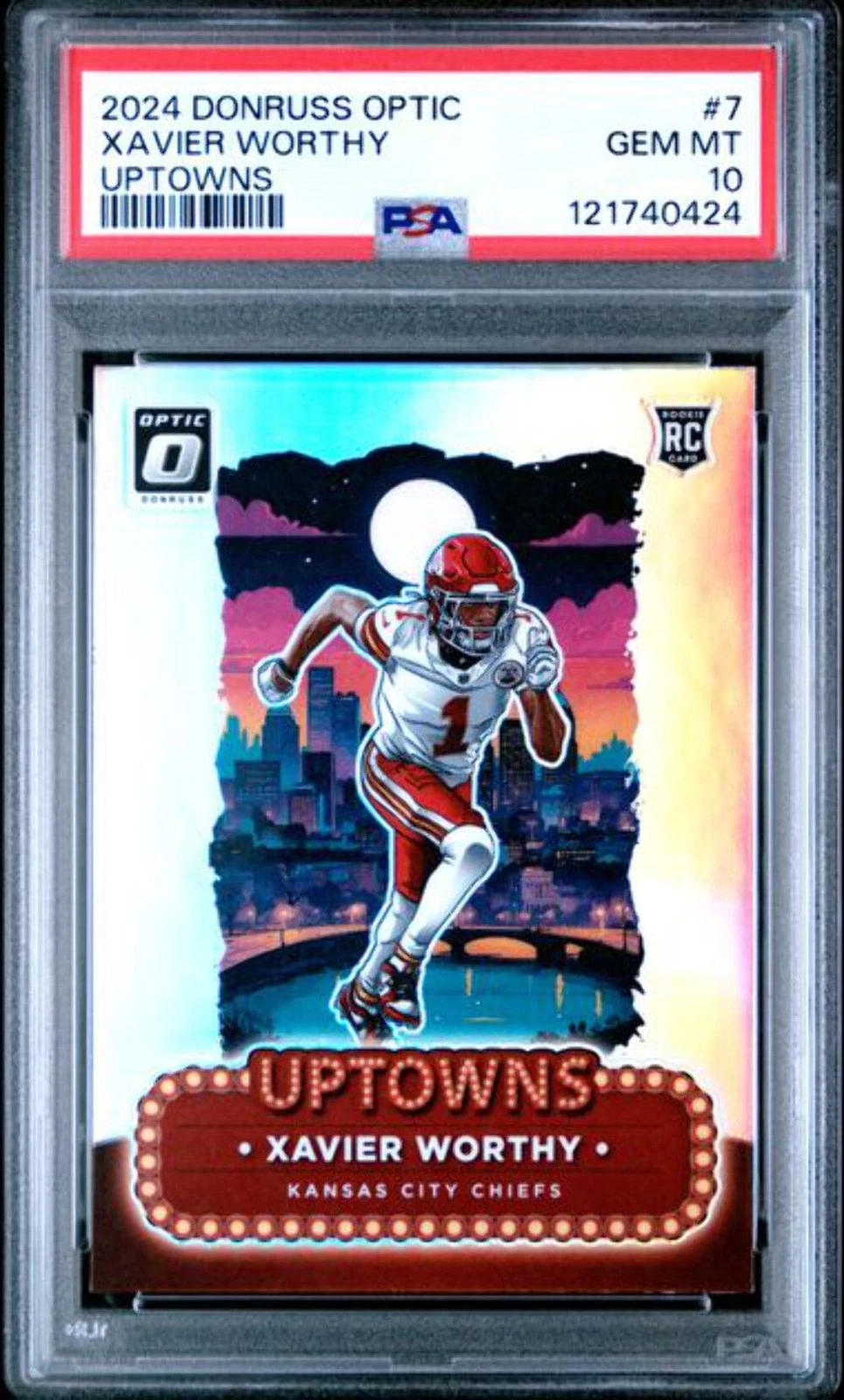 Graded 2024 Panini Donruss Optic Xavier Worthy #7 Uptowns Rookie RC Card PSA 10