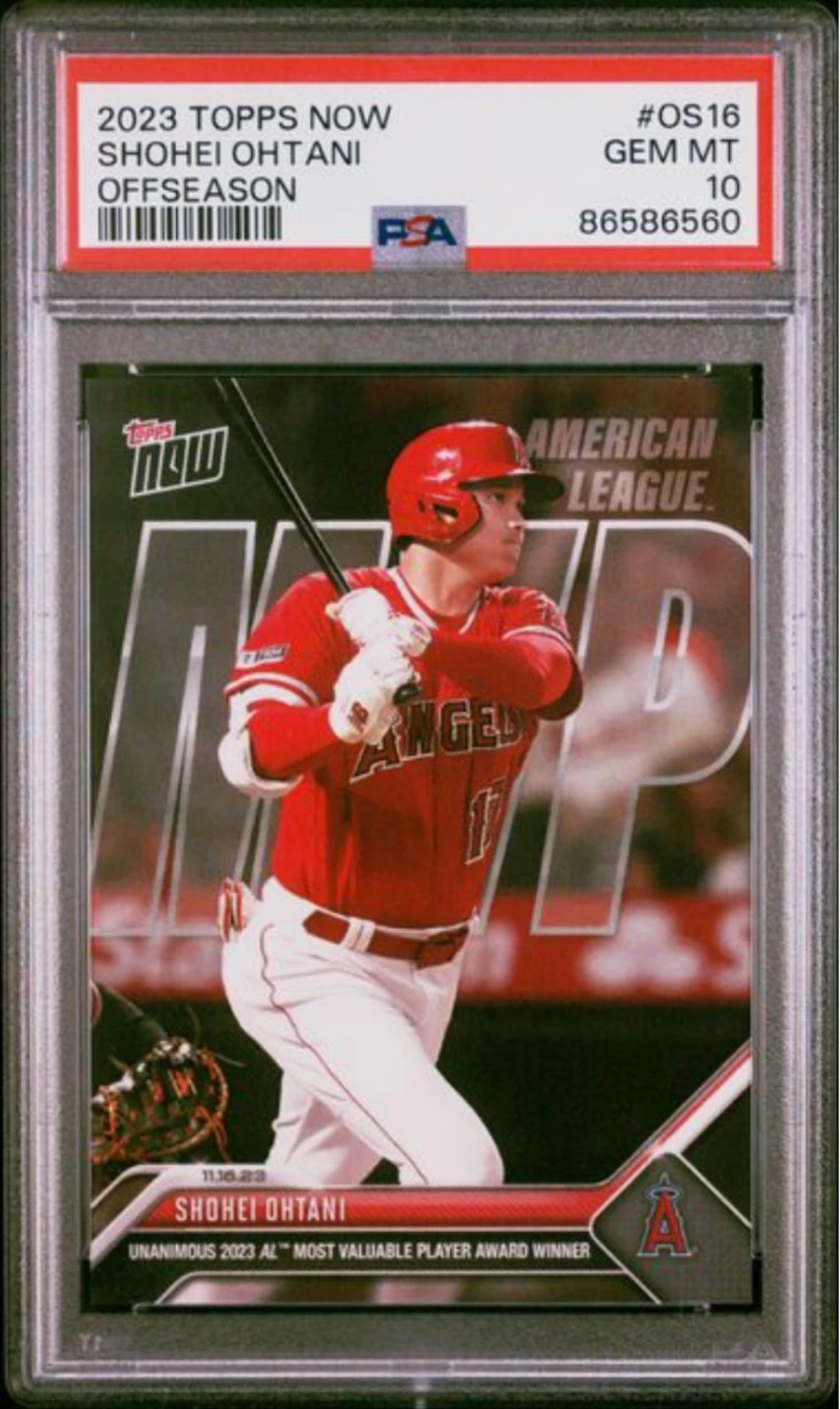 Graded 2023 Topps Now Shohei Ohtani #OS16 Offseason Baseball Card PSA 10
