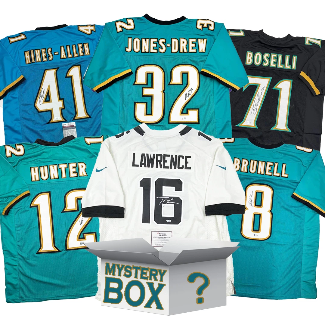 Autographed/Signed Jacksonville Football Jersey Mystery Box with PSA JSA BAS COA
