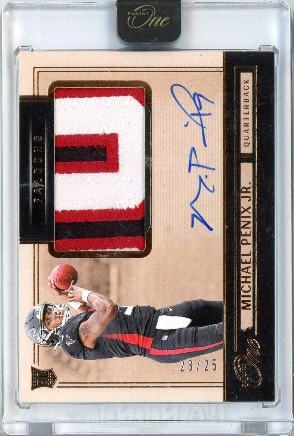 2024 Panini One Michael Penix Jr #2 /25 RPA Rookie Patch Auto Rookie RC Card