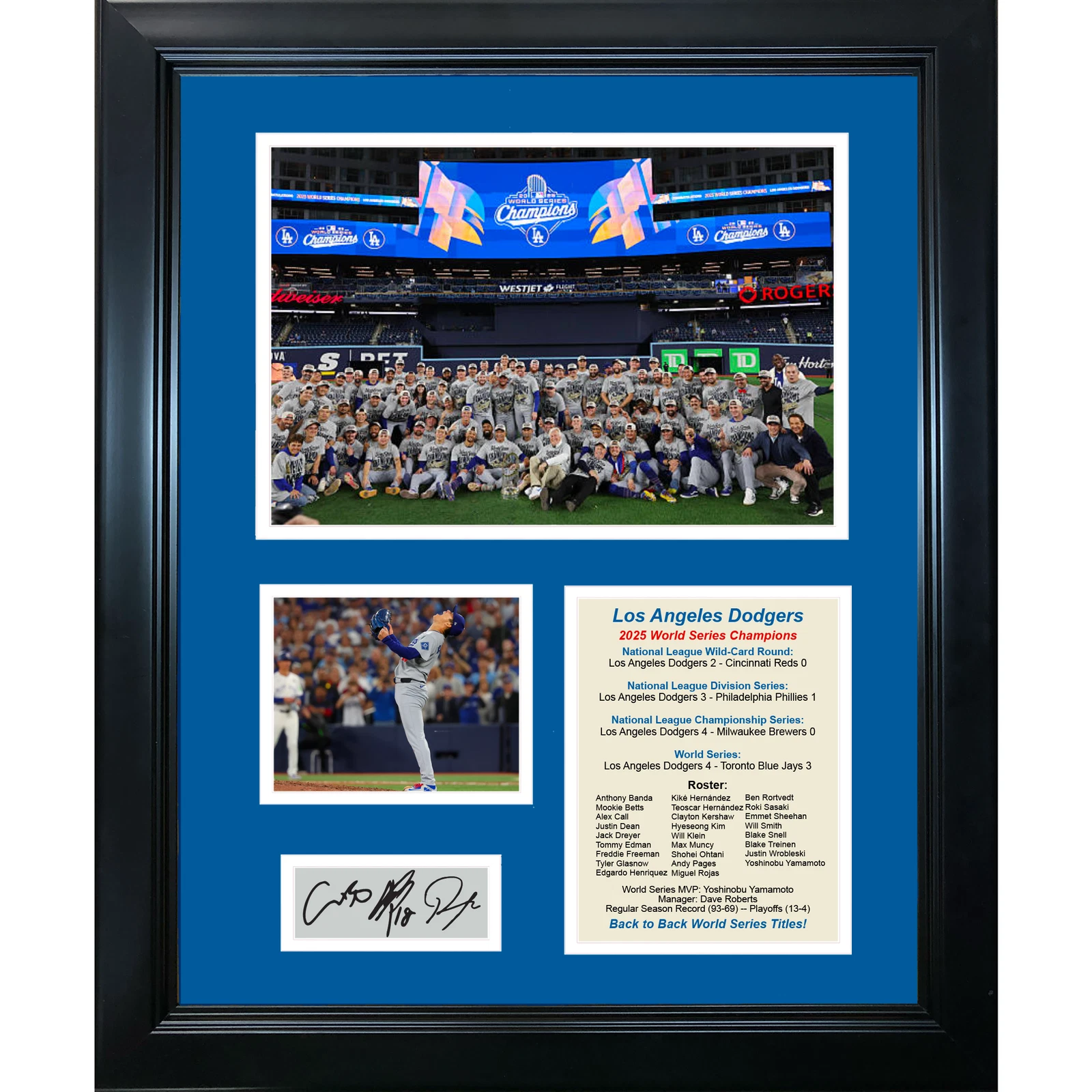 Framed Los Angeles Dodgers 2025 Back to Back World Series Champions Shohei Ohtan