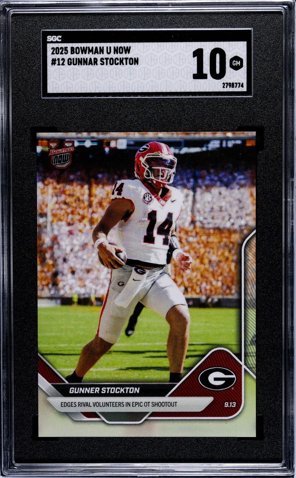 Graded 2025 Topps Bowman U Now Gunner Stockton #12 Rookie RC Card SGC 10 Mint