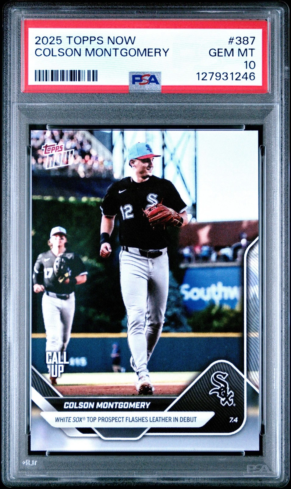 Graded 2025 Topps Now Colson Montgomery #387 Rookie RC Card PSA 10 Gem Mint