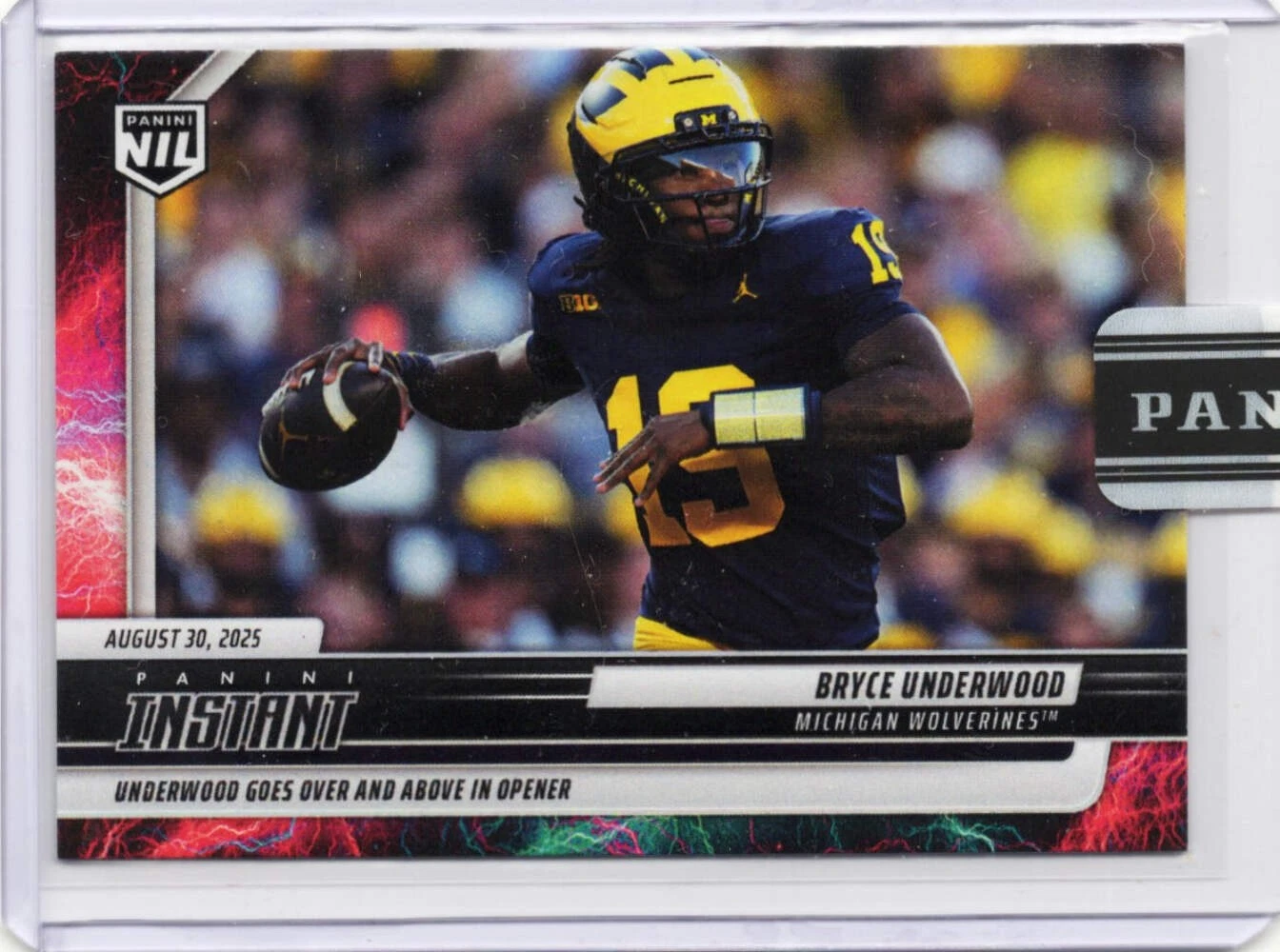 2025 Panini Instant Bryce Underwood #BUA Lightning /5 Rookie RC Football Card