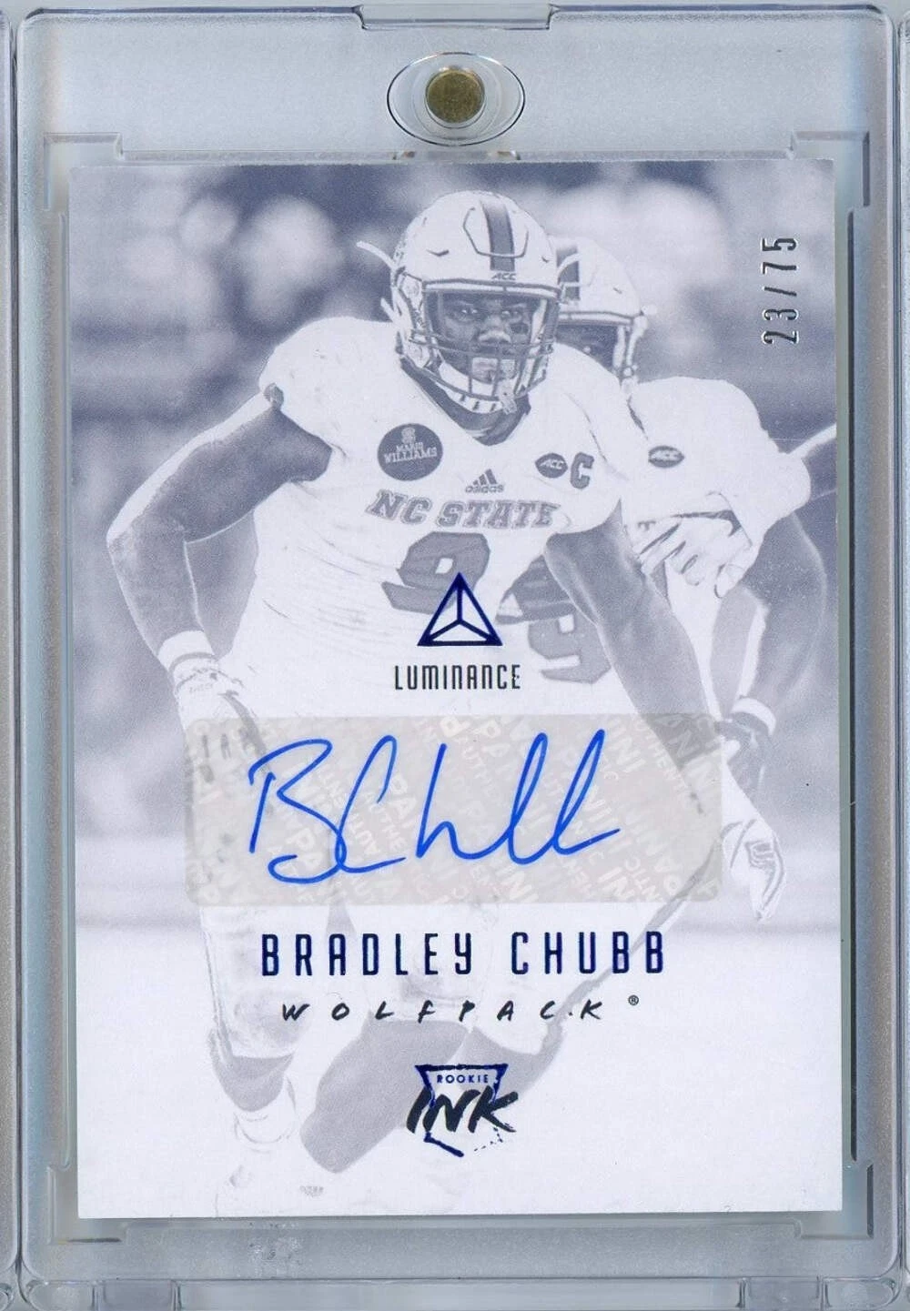 2018 Panini Luminance Football Bradley Chubb #RIBRC /75 Auto Rookie RC Card