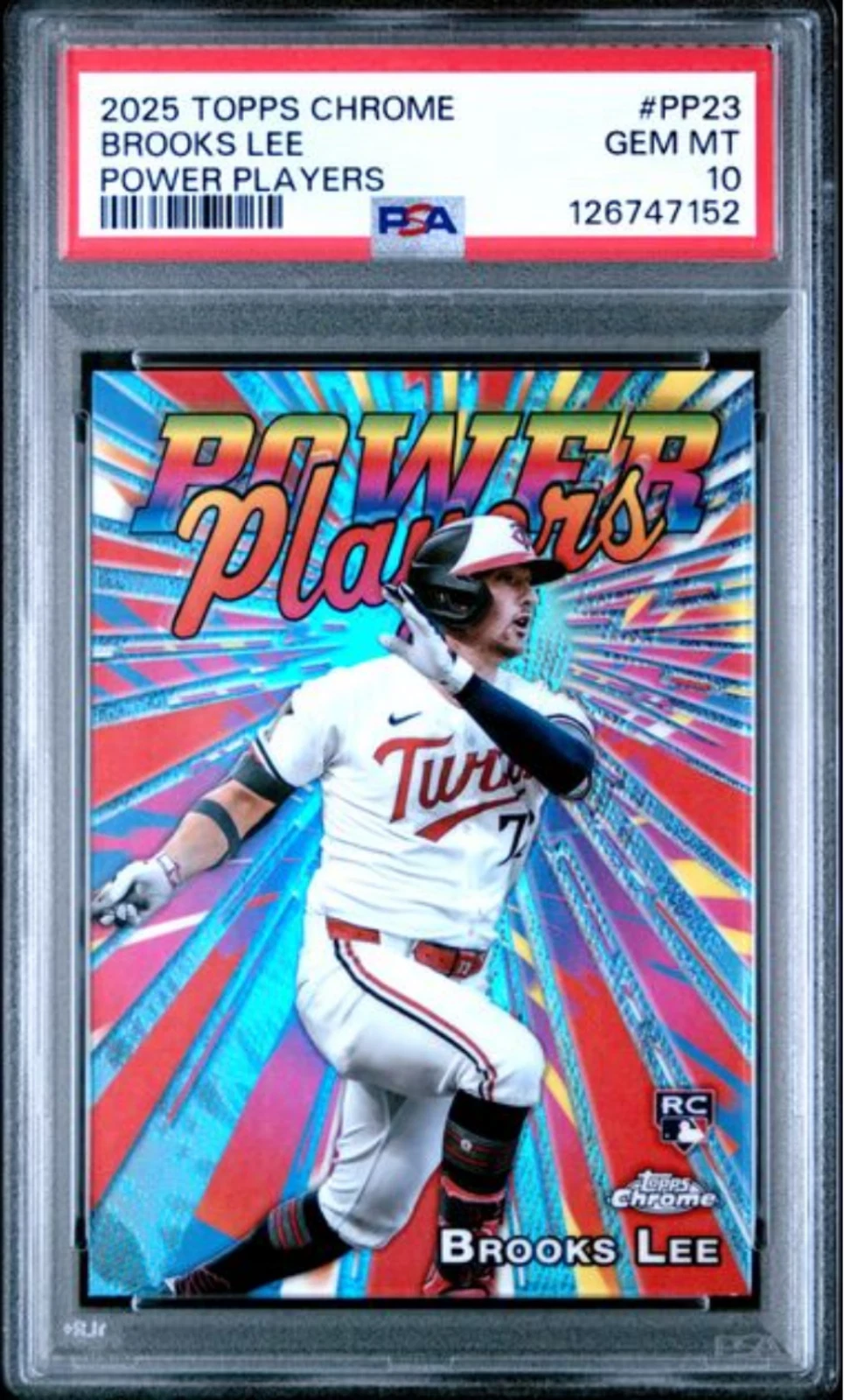 Graded 2025 Topps Chrome Brooks Lee #PP23 Power Players Rookie RC Card PSA 10