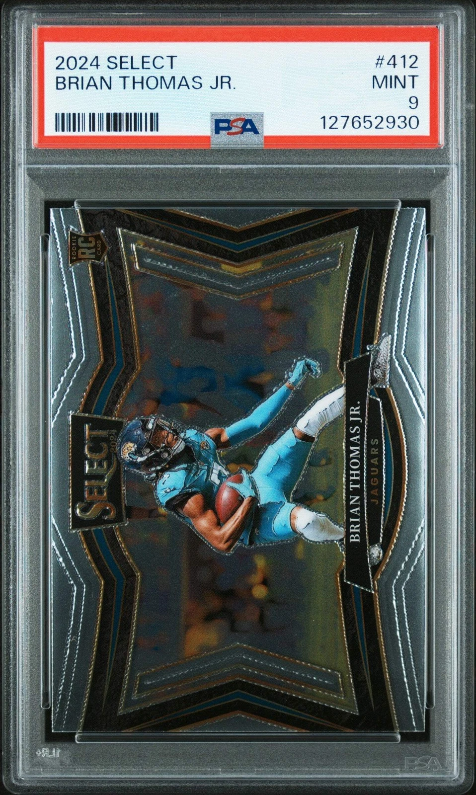 Graded 2024 Panini Select Brian Thomas Jr. #412 Rookie Football Card PSA 9 Mint