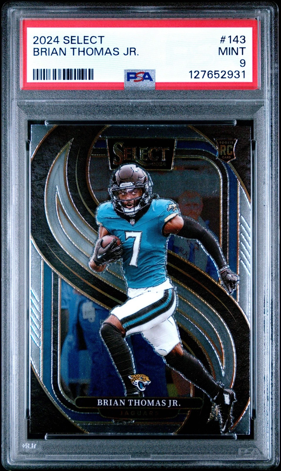 Graded 2024 Panini Select Brian Thomas Jr. #143 Rookie Football Card PSA 9 Mint
