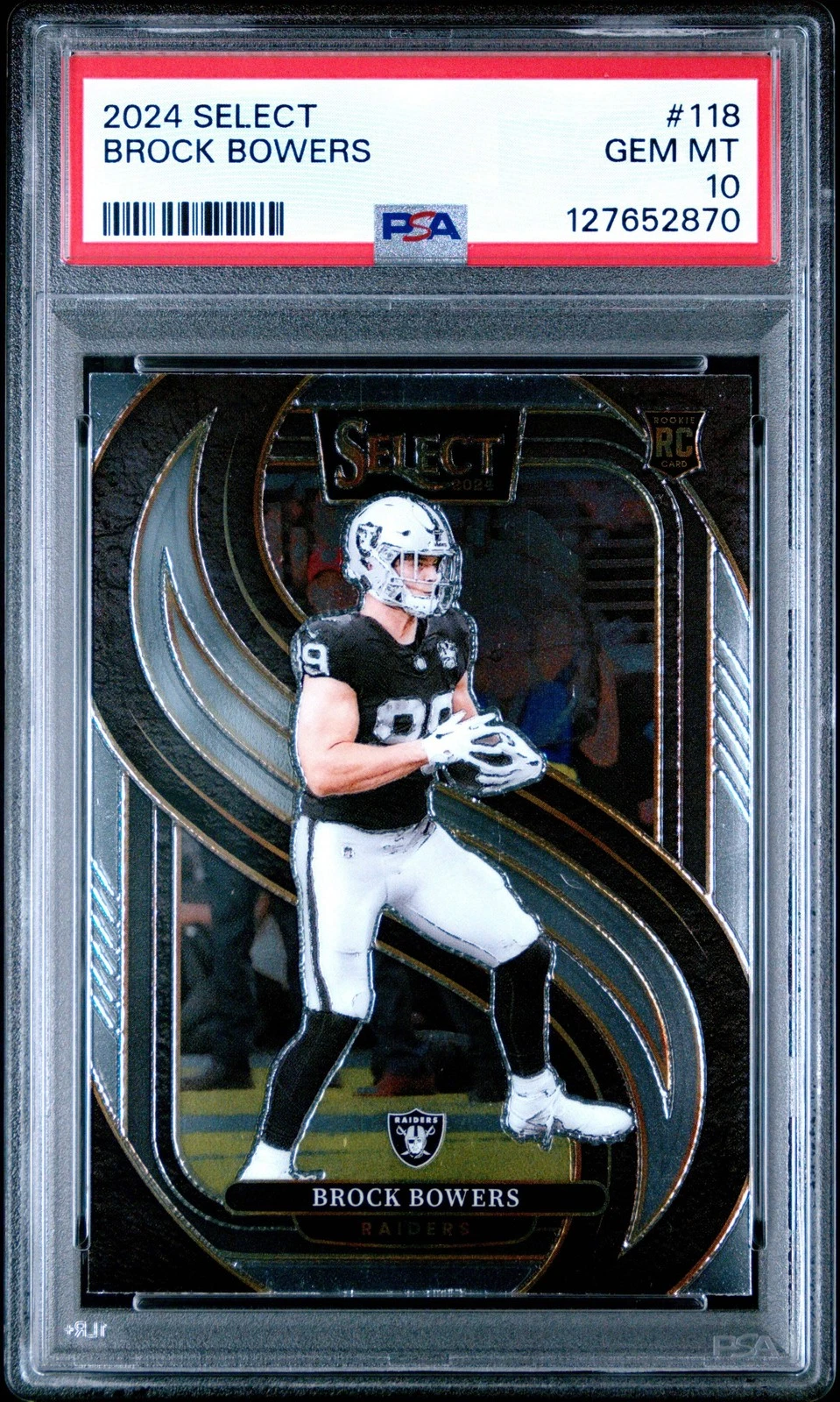 Graded 2024 Panini Select Brock Bowers #118 Rookie RC Card PSA 10 Gem Mint
