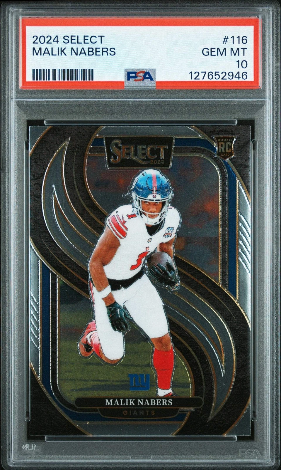 Graded 2024 Panini Select Malik Nabers #116 Rookie RC Football Card PSA 10 Mint