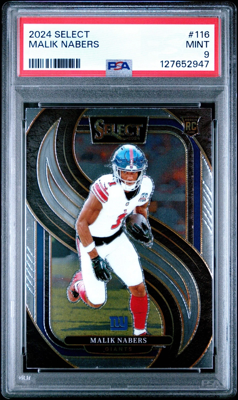 Graded 2024 Panini Select Malik Nabers #116 Rookie RC Football Card PSA 9 Mint