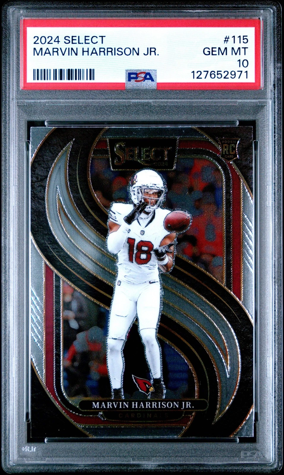 Graded 2024 Panini Select Marvin Harrison Jr. #115 Rookie Football Card PSA 10