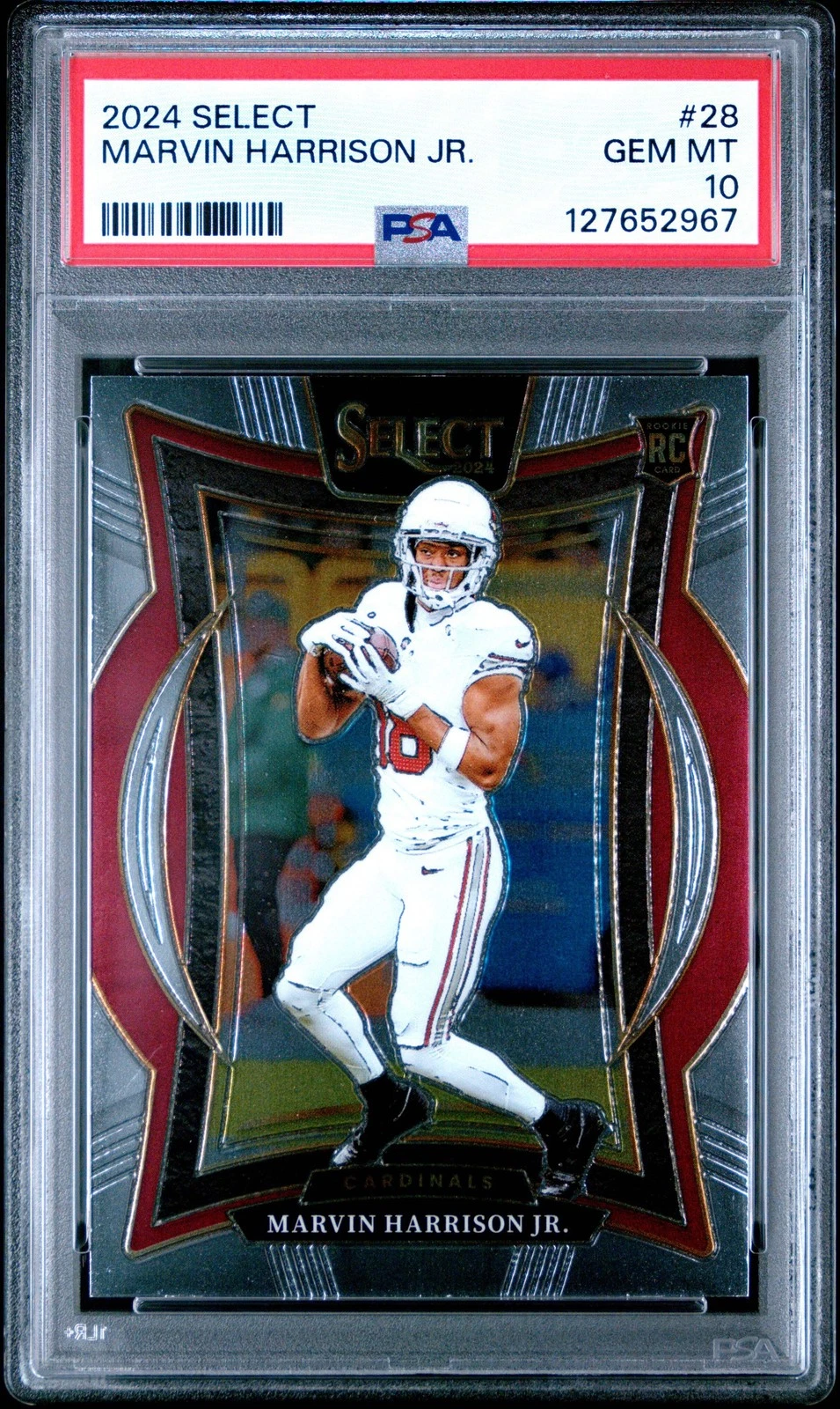 Graded 2024 Panini Select Marvin Harrison Jr. #28 Rookie RC Football Card PSA 10