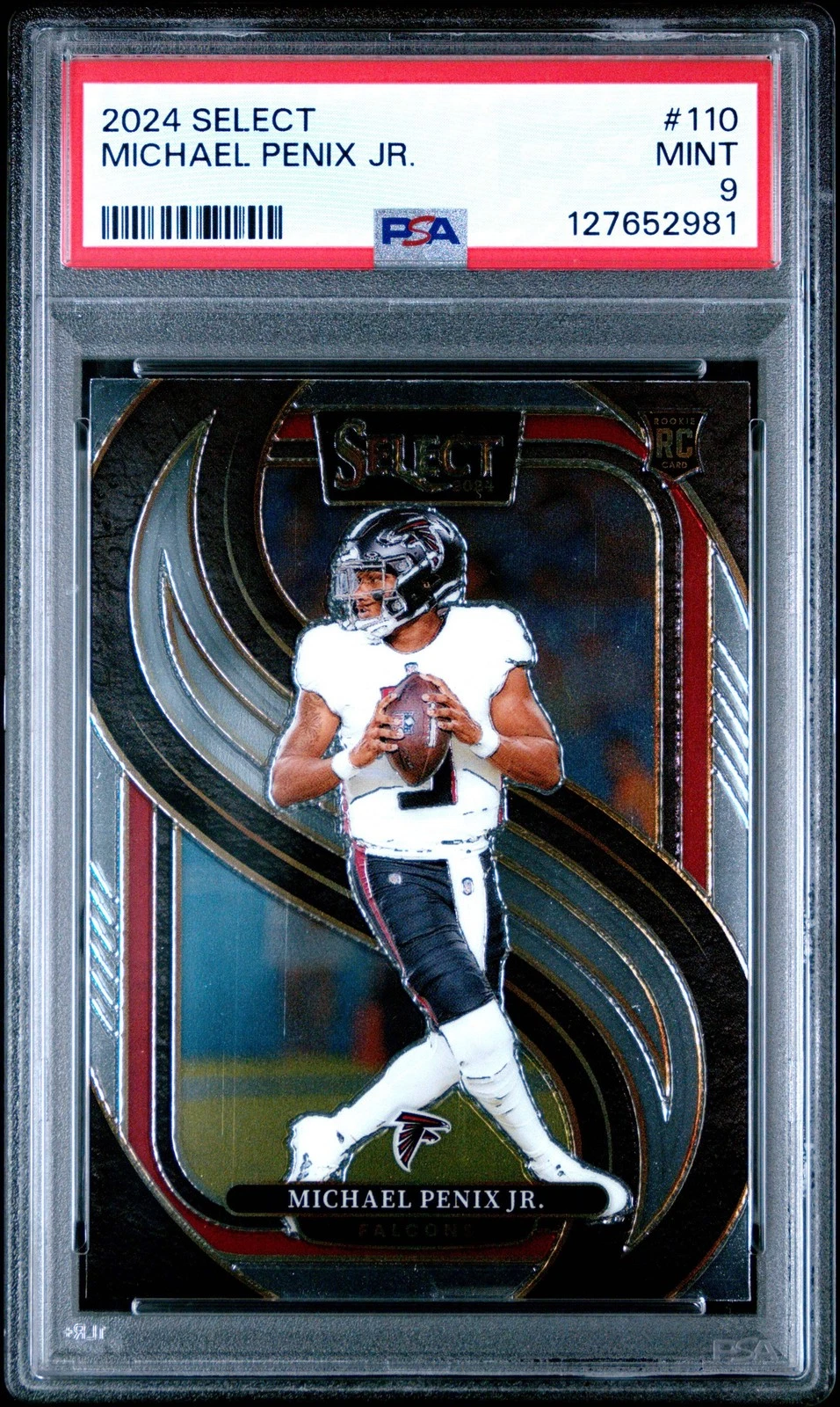 Graded 2024 Panini Select Michael Penix Jr. #110 Rookie RC Football Card PSA 9