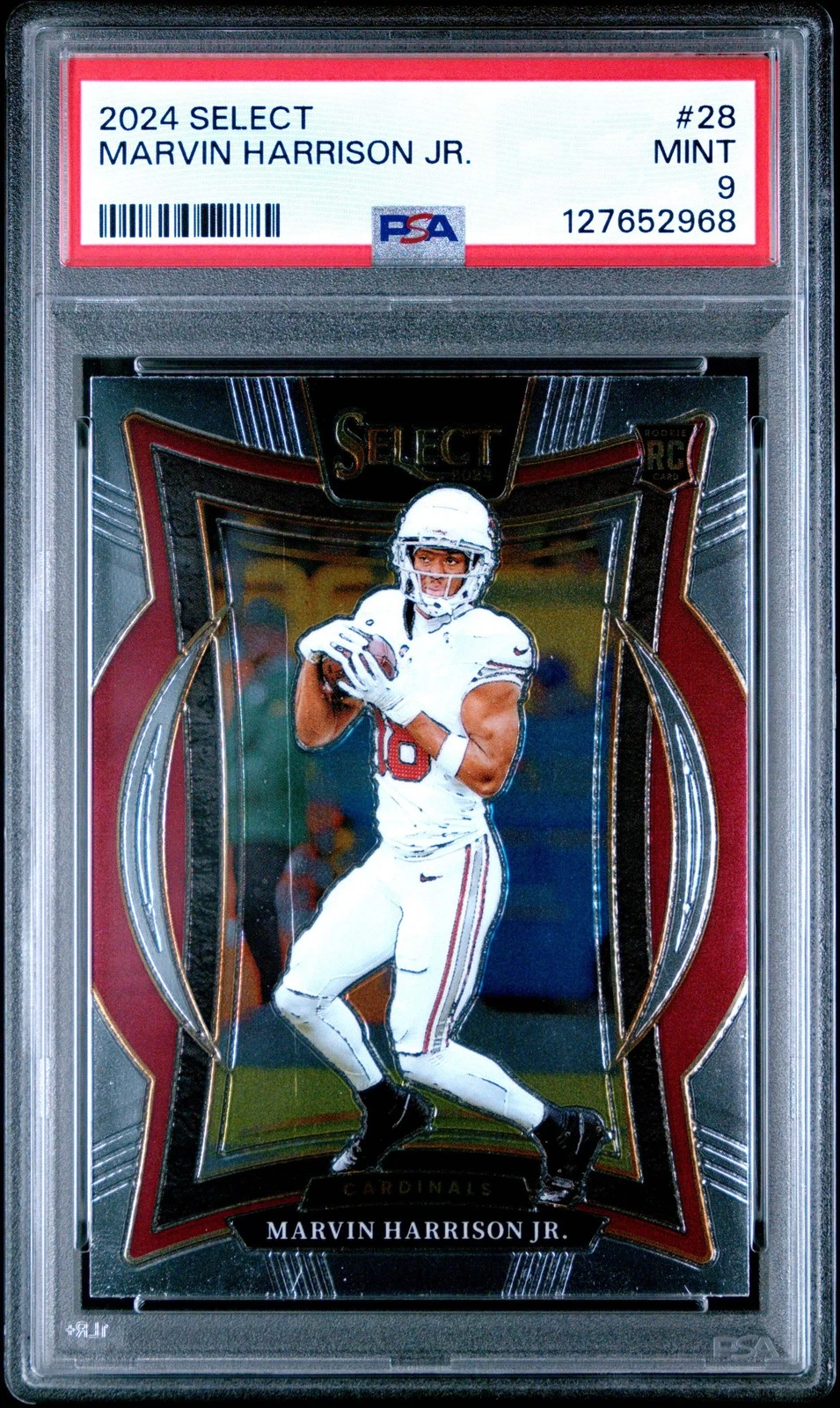 Graded 2024 Panini Select Marvin Harrison Jr. #28 Rookie RC Football Card PSA 9