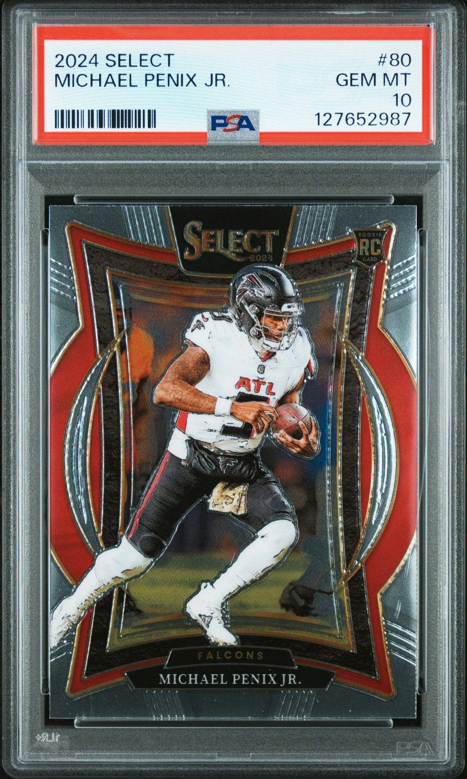 Graded 2024 Panini Select Michael Penix Jr. #80 Rookie RC Football Card PSA 10