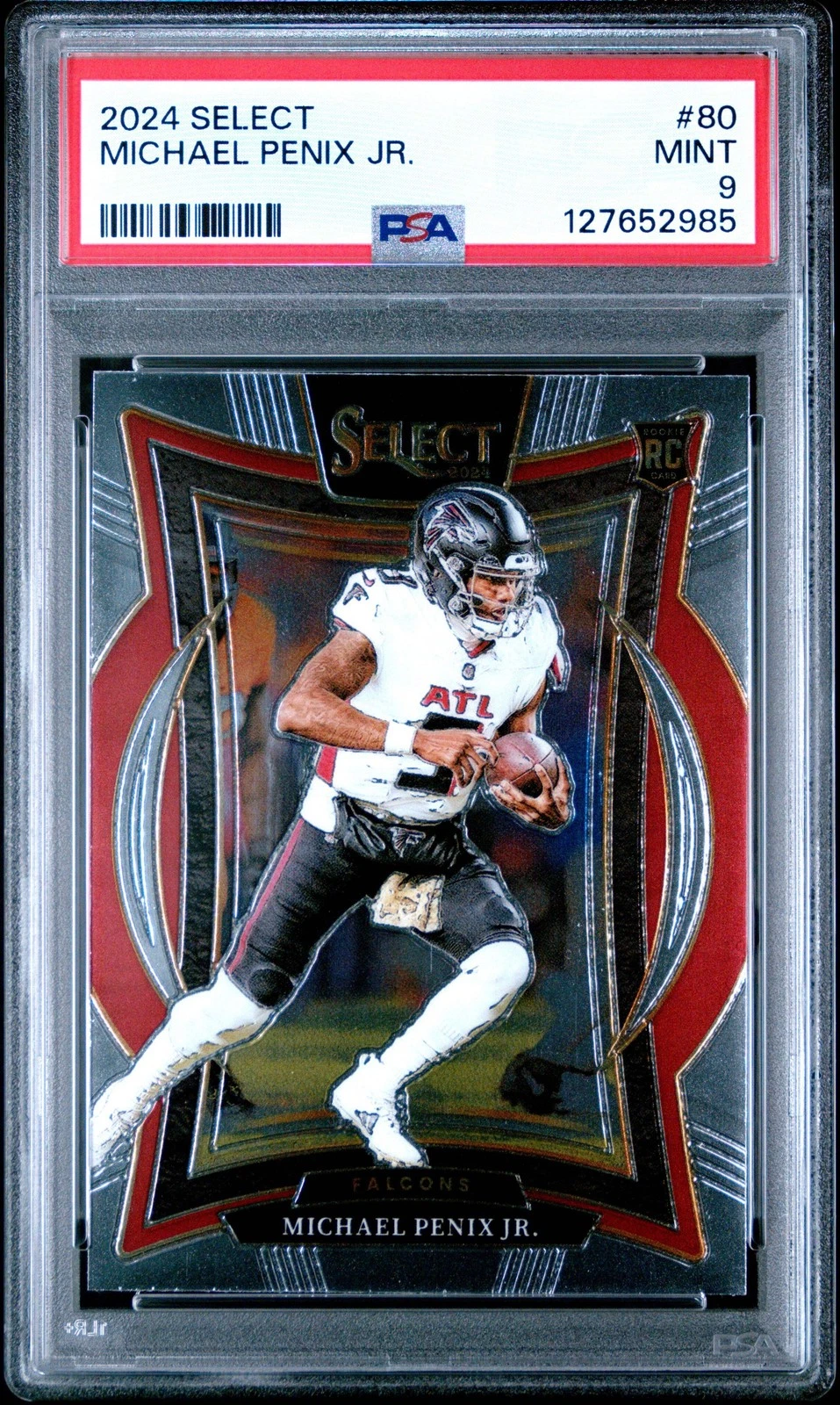 Graded 2024 Panini Select Michael Penix Jr. #80 Rookie RC Football Card PSA 9