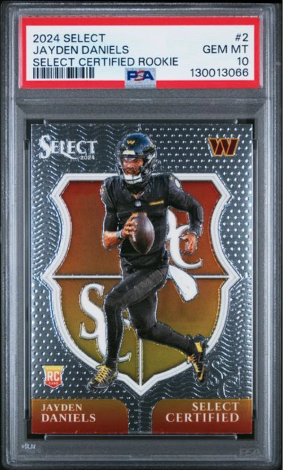Graded 2024 Panini Select Jayden Daniels #2 Certified RC Football Card PSA 10