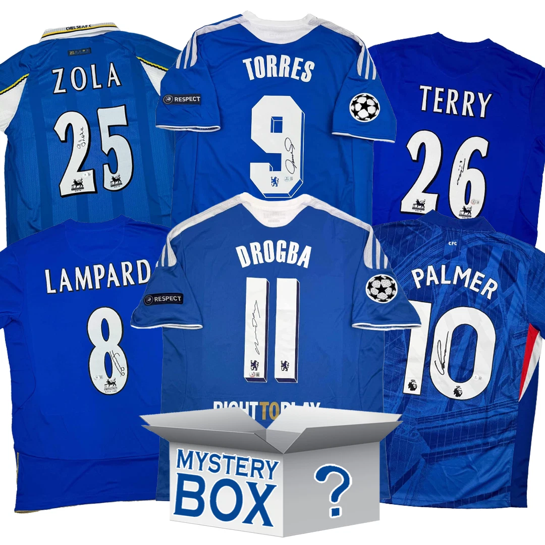 Chelsea F.C. Autographed/Signed Soccer Jersey Mystery Box PSA JSA or Beckett COA
