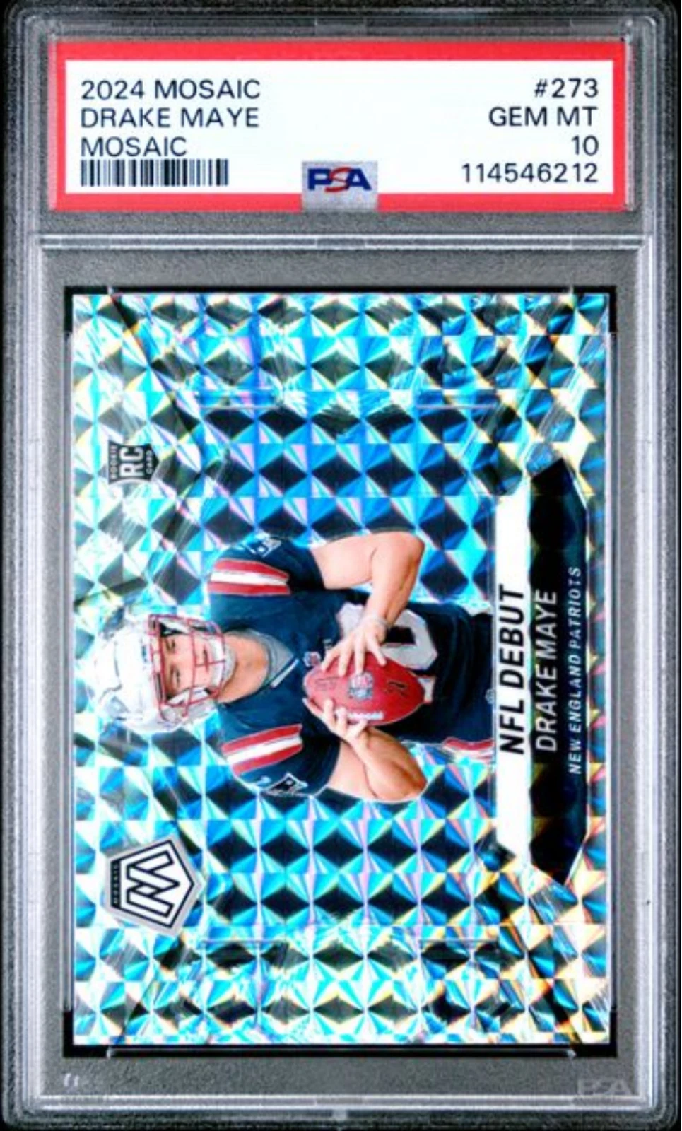 Graded 2024 Panini Mosaic Drake Maye #273 Mosaic Rookie RC Card PSA 10 Gem Mint