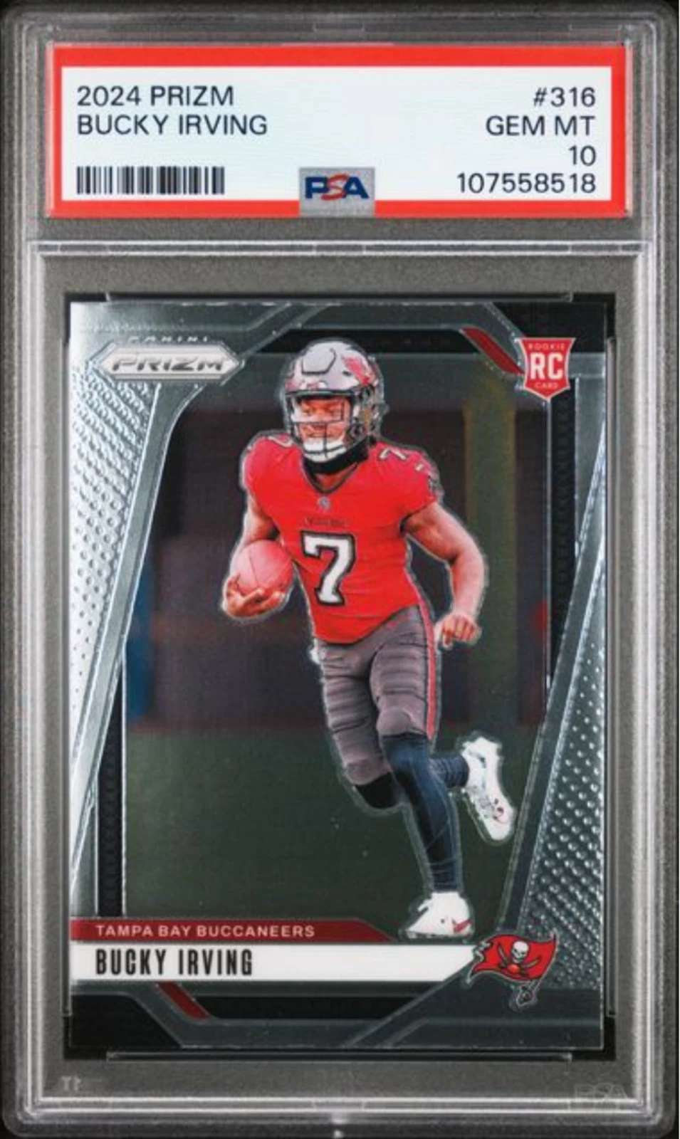 Graded 2024 Panini Prizm Bucky Irving #316 Rookie RC Football Card PSA 10 Mint