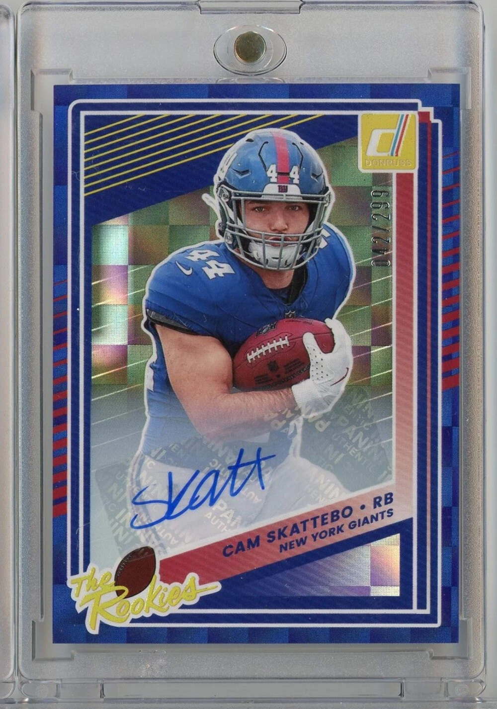 2025 Donruss The Rookies Cam Skattebo #19 /299 Auto Rookie RC Football Card