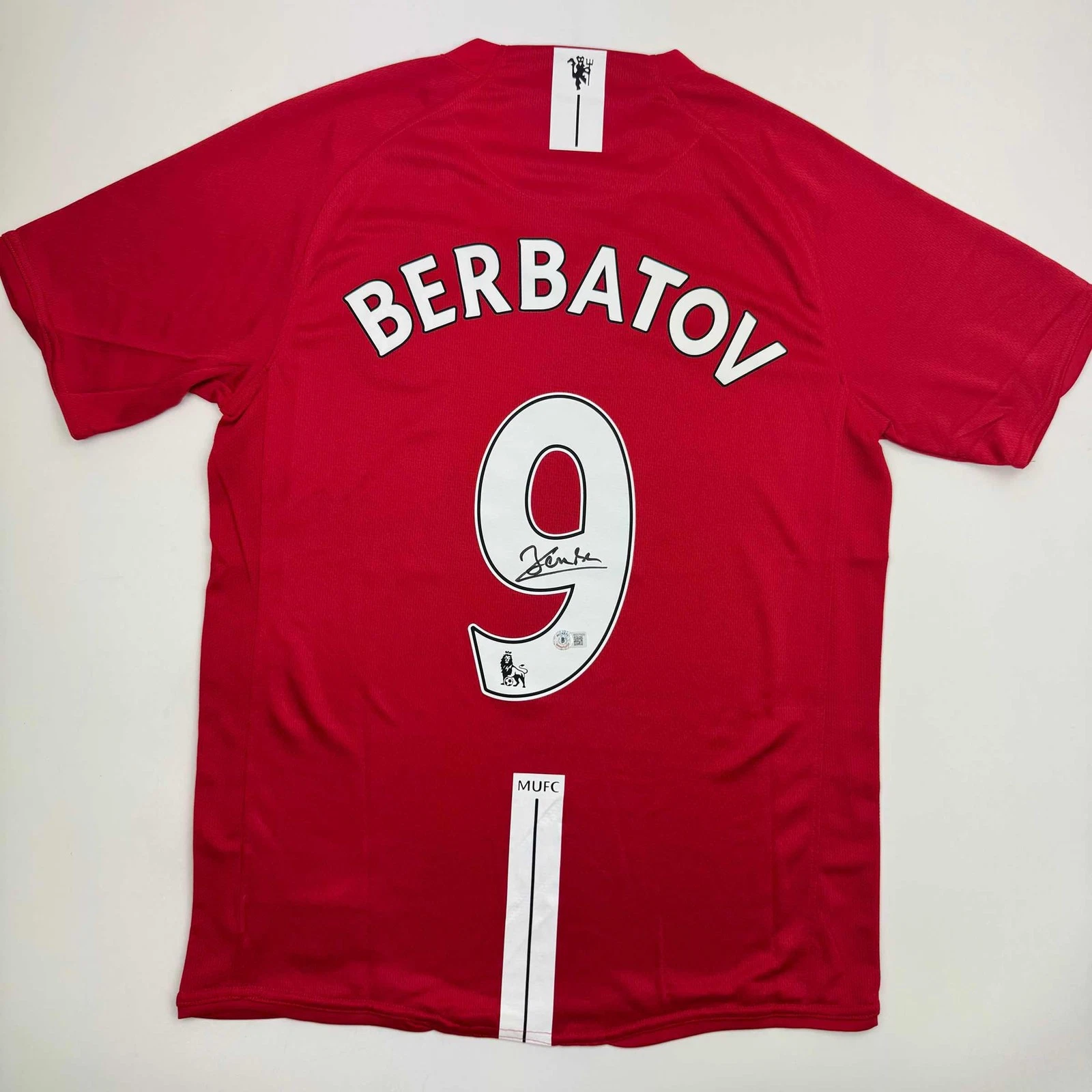 Autographed/Signed DImitar Berbatov Manchester United Red Jersey Beckett BAS COA