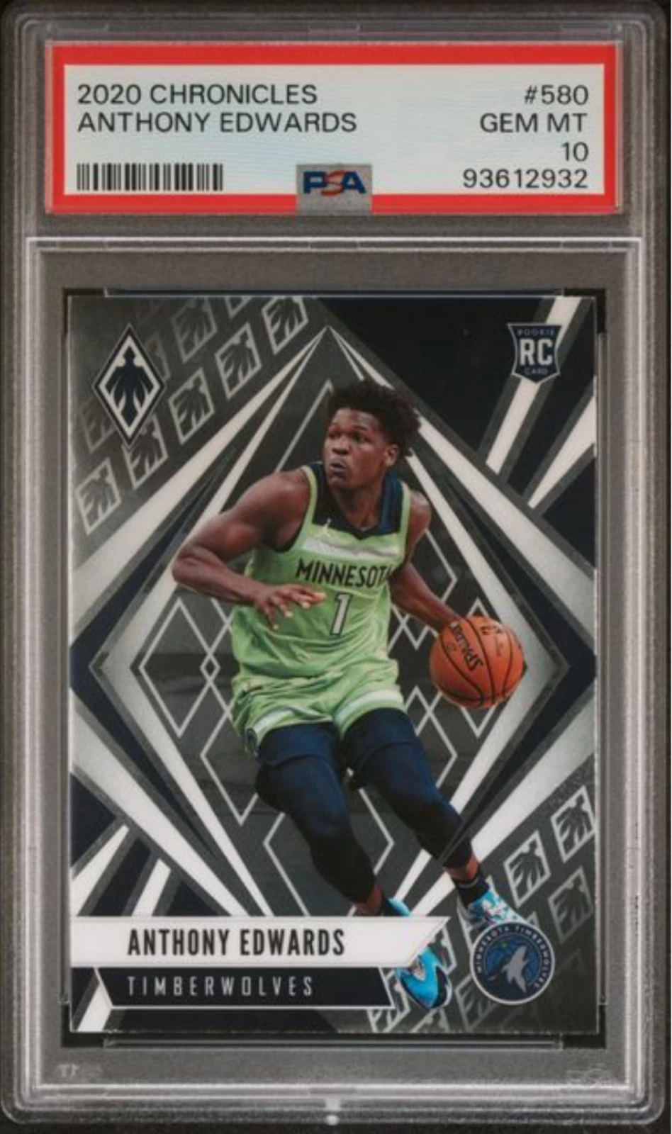 Graded 2020 Panini Chronicles Anthony Edwards #580 Rookie RC Card PSA 10 Mint