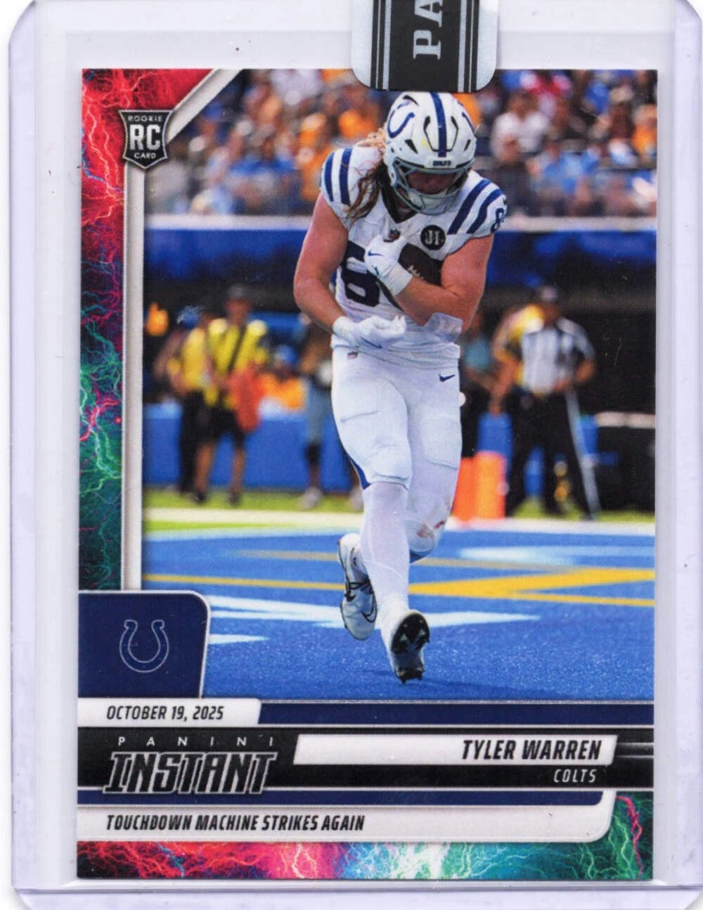 2025 Panini Instant Tyler Warren #164 Lightning /5 Rookie RC Football Card