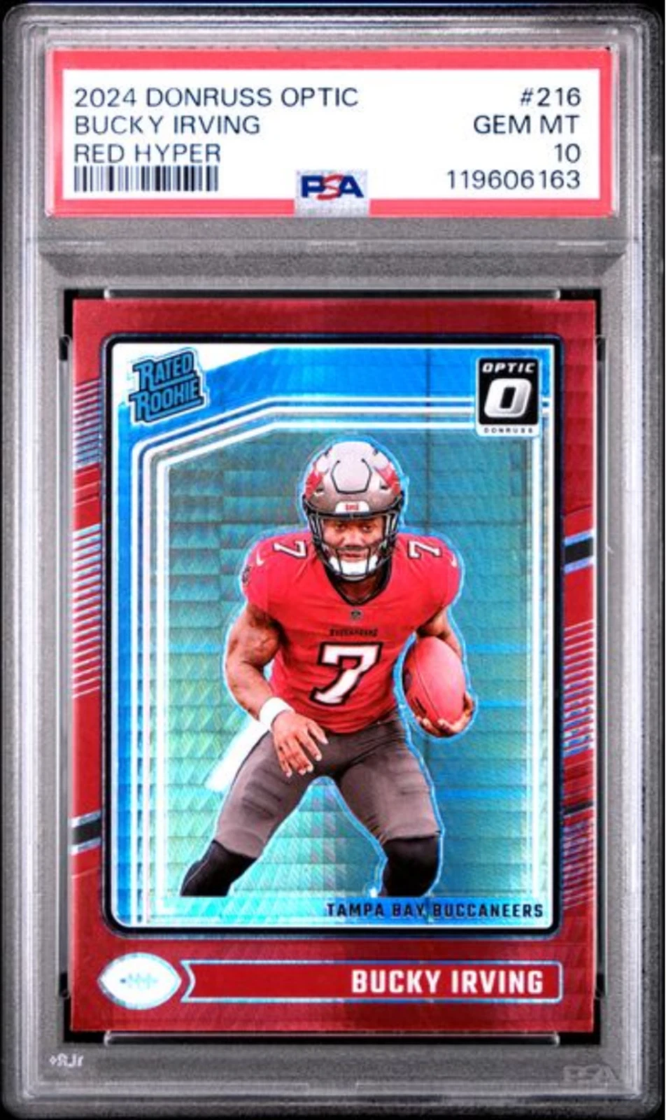 Graded 2024 Panini Donruss Optic Bucky Irving #216 Red Hyper Rookie Card PSA 10