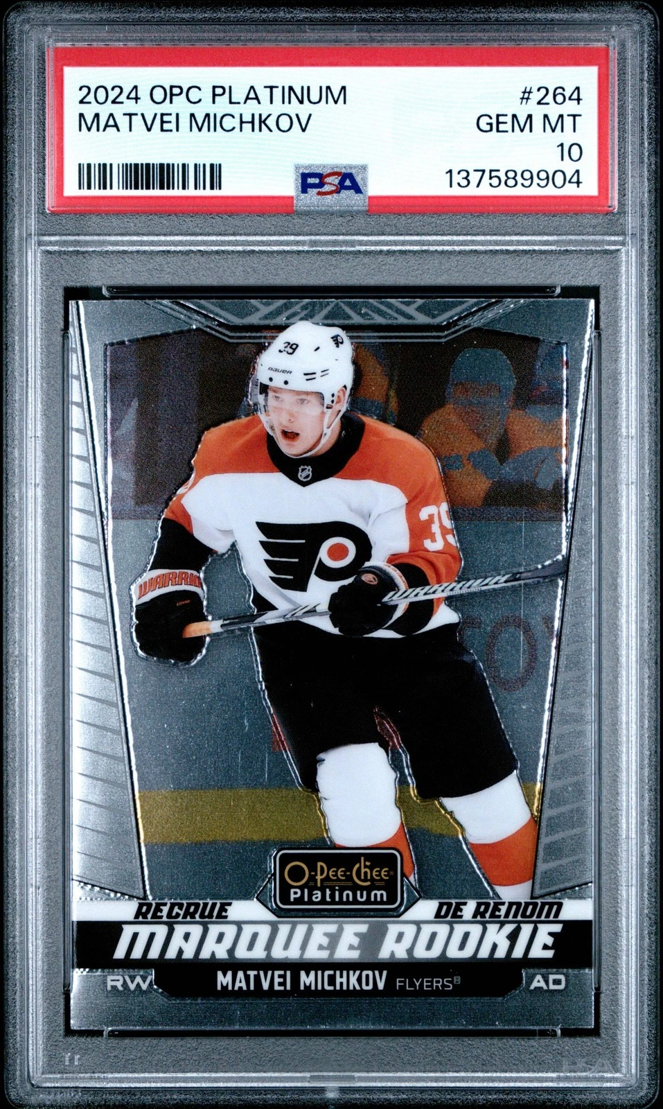 Graded 2024 O-Pee-Chee Platinum Matvei Michkov #264 Rookie RC Card PSA 10 Mint