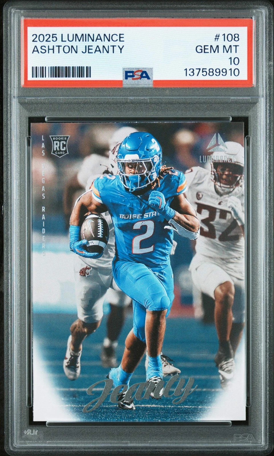 Graded 2025 Panini Luminance Ashton Jeanty #108 Rookie RC Card PSA 10 Gem Mint