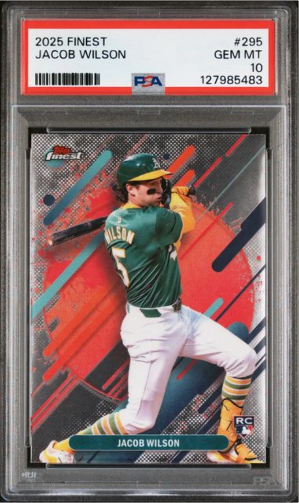 Graded 2025 Topps Finest Jacob Wilson #295 Rookie Baseball Card PSA 10 Gem Mint