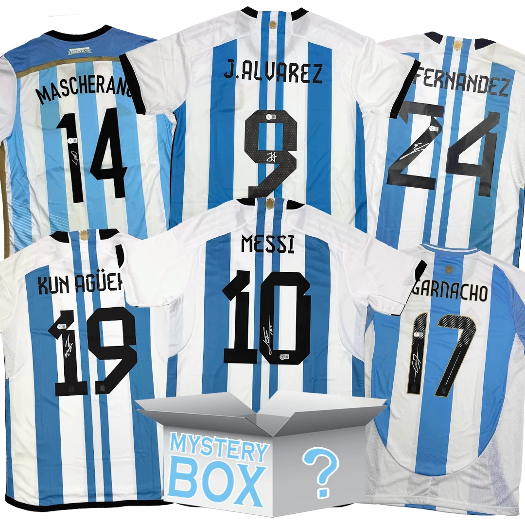 Argentina Soccer Autographed/Signed Jersey Mystery Box with PSA JSA or BAS COA