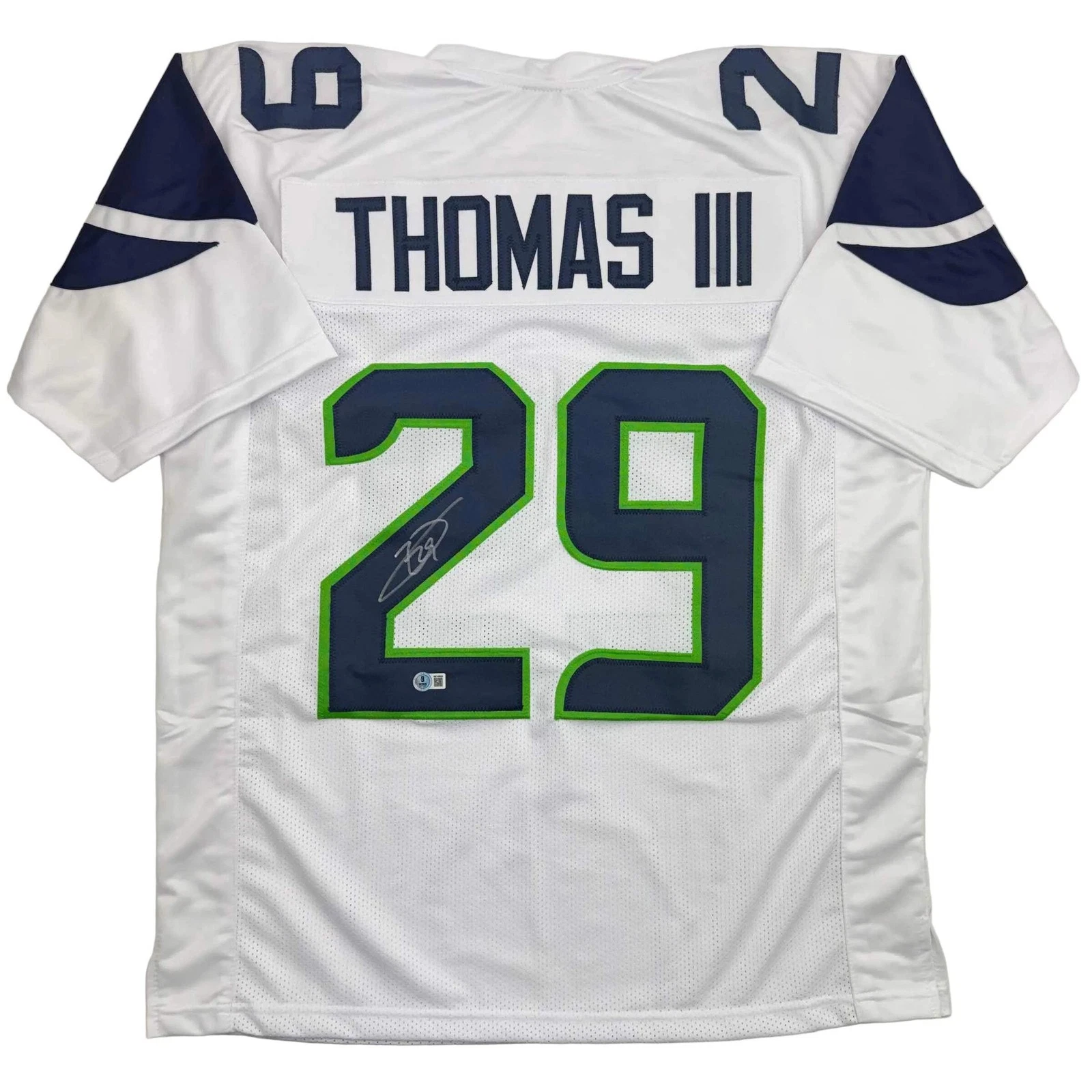 Autographed/Signed Earl Thomas III Seattle White Football Jersey Beckett BAS COA