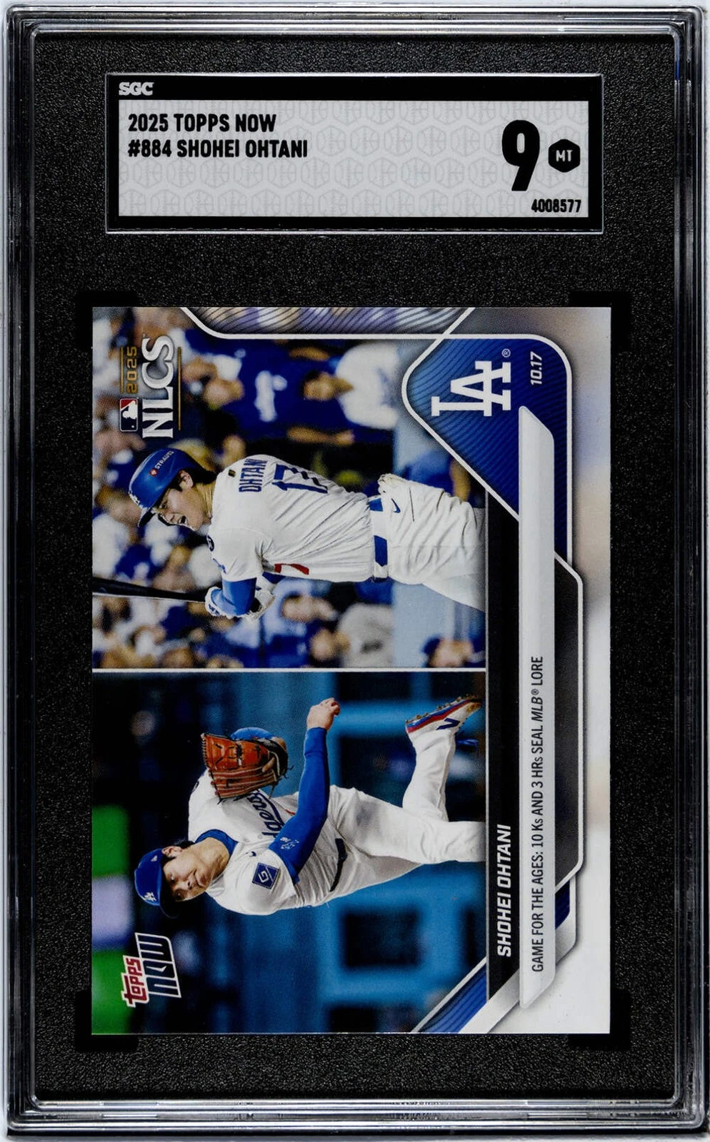 Graded 2025 Topps Now Shohei Ohtani #884 Baseball Card SGC 9 Mint