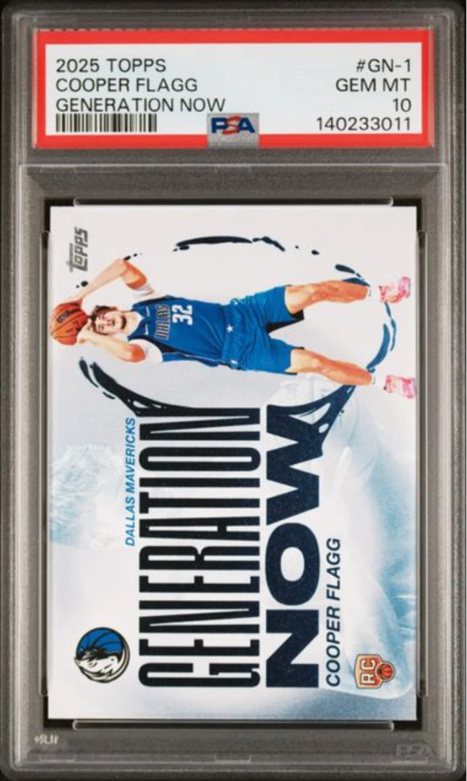Graded 2025 Topps Cooper Flagg #GN1 Generation Now Rookie Card PSA 10 Gem Mint