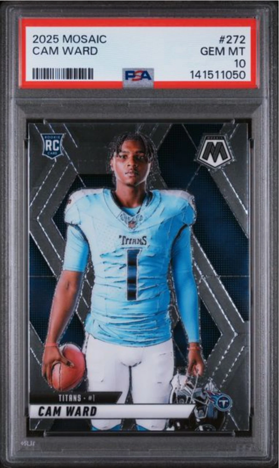 Graded 2025 Panini Mosaic Cam Ward #272 Rookie RC Football Card PSA 10 Gem Mint