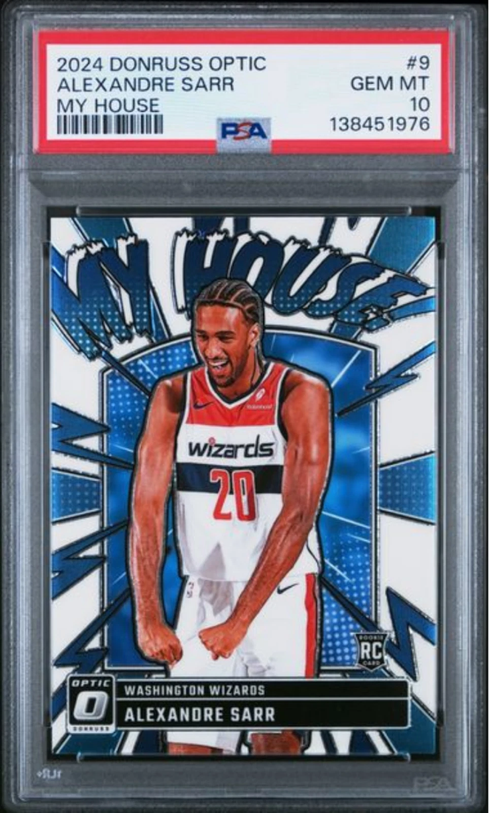 Graded 2024 Panini Donruss Optic Alexandre Sarr #9 My House Rookie Card PSA 10
