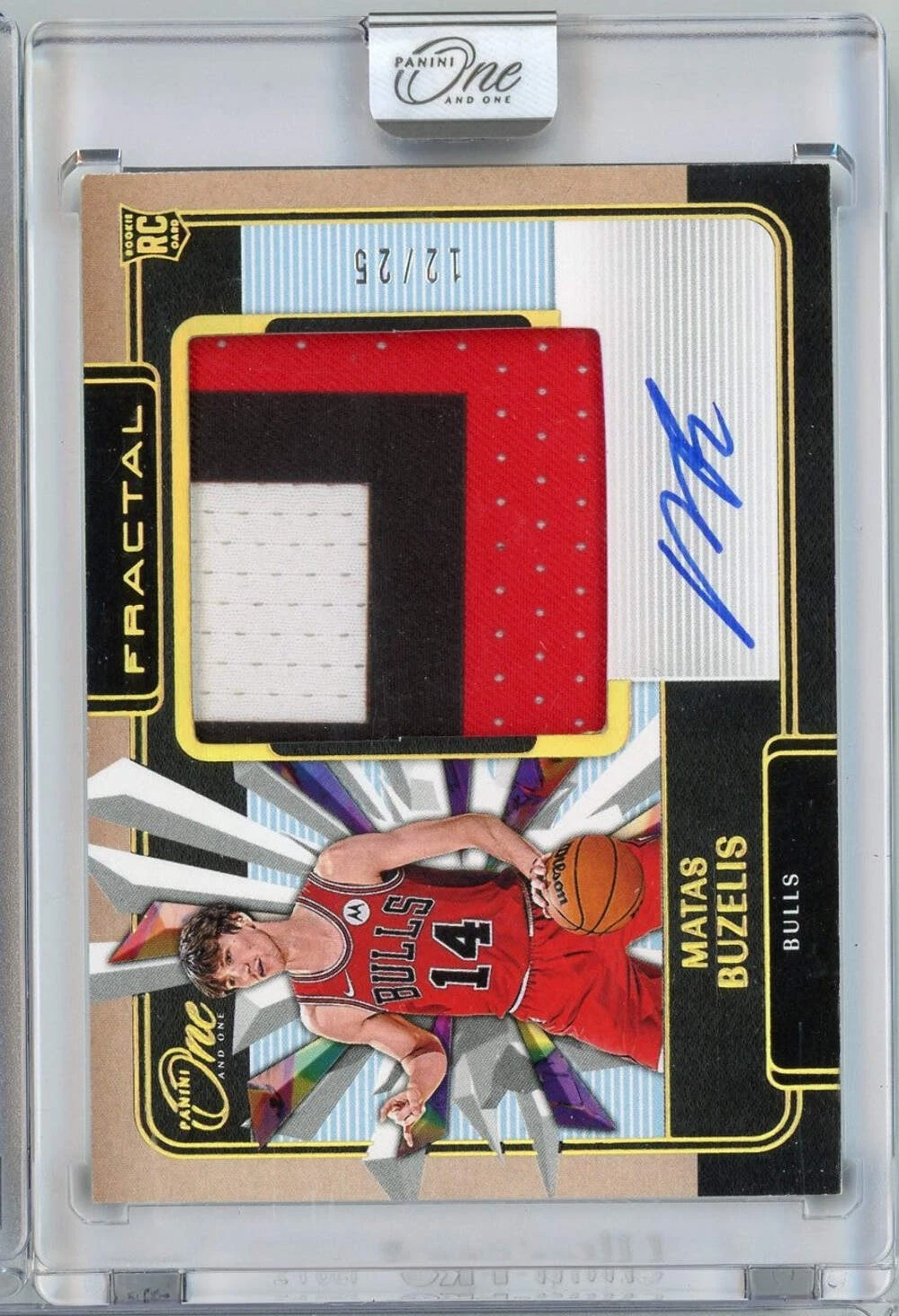 2024 Panini One and One Matas Buzelis #FPABUZ /25 Fractal RPA Rookie RC Card