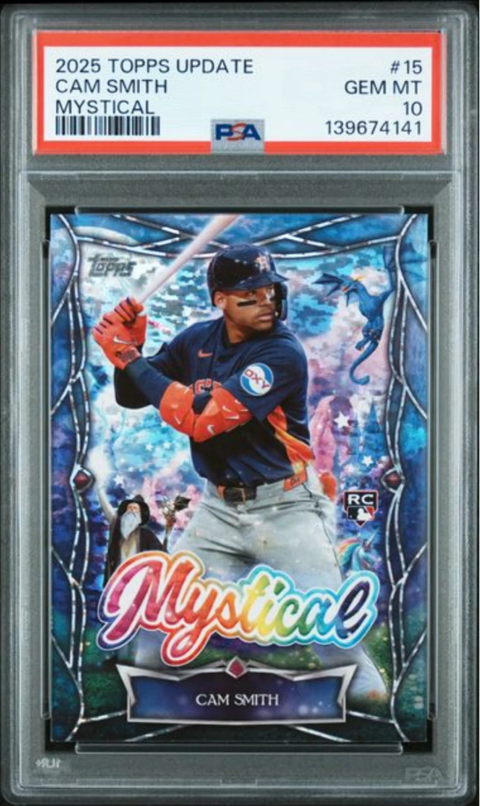 Graded 2025 Topps Update Cam Smith #15 Mystical Rookie RC Baseball Card PSA 10