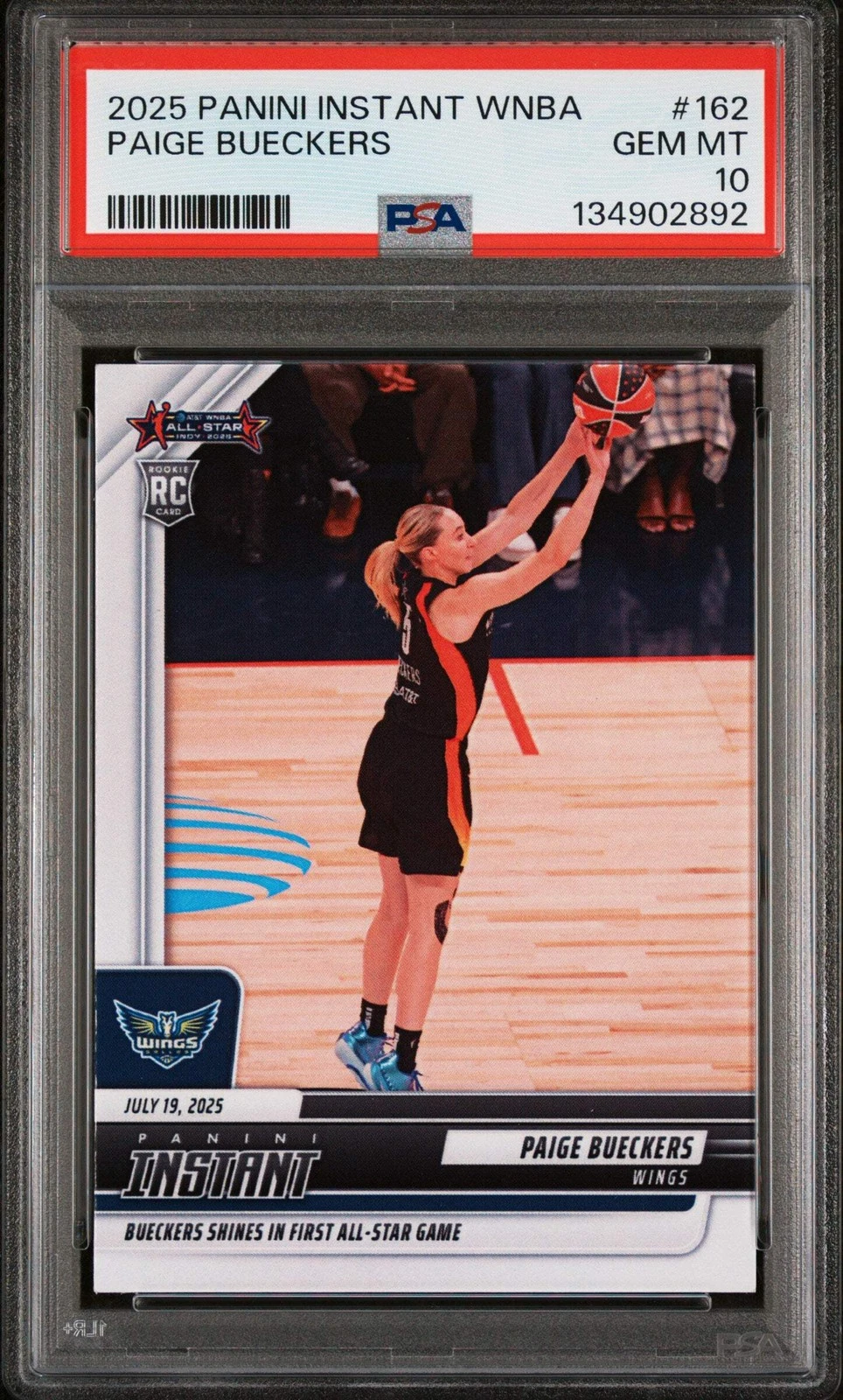 Graded 2025 Panini Instant Paige Bueckers #162 Rookie RC Basketball Card PSA 10