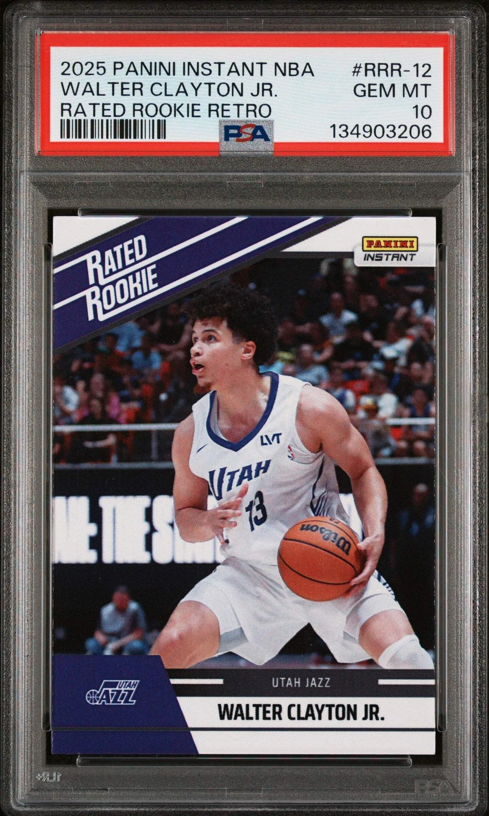 Graded 2025 Panini Instant Walter Clayton #RRR12 Rated Rookie Retro Card PSA 10